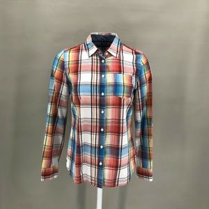 Tommy Hilfiger Classic Plaid Button Down Top Sz S